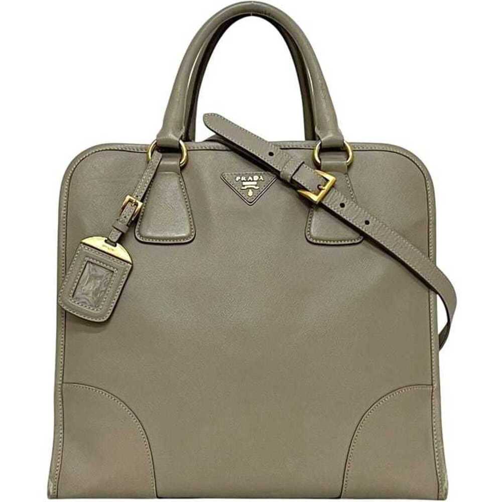 PRADA Cream Leather Saffiano Shoulder Bag - Picture 1 of 11